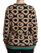Dolce & Gabbana Multicolor DG Mania Wool Crewneck Pullover Sweater