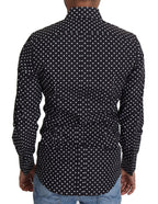 Dolce & Gabbana Black White Polka Dots Casual Shirt