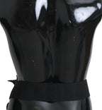 Dolce & Gabbana Black Crystal Brooch Wide Wai SATORIA Belt - Maison Luxe