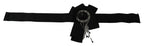 Dolce & Gabbana Black Crystal Brooch Wide Wai SATORIA Belt - Maison Luxe