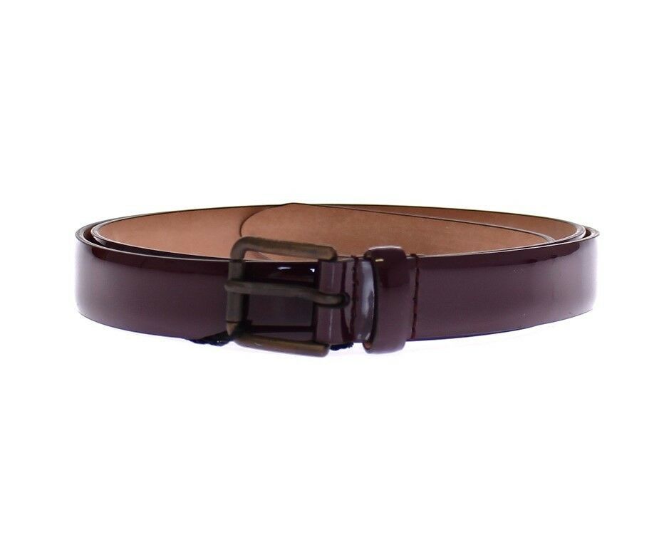Dolce & Gabbana Purple Leather Logo Cintura Gürtel Belt - Maison Luxe
