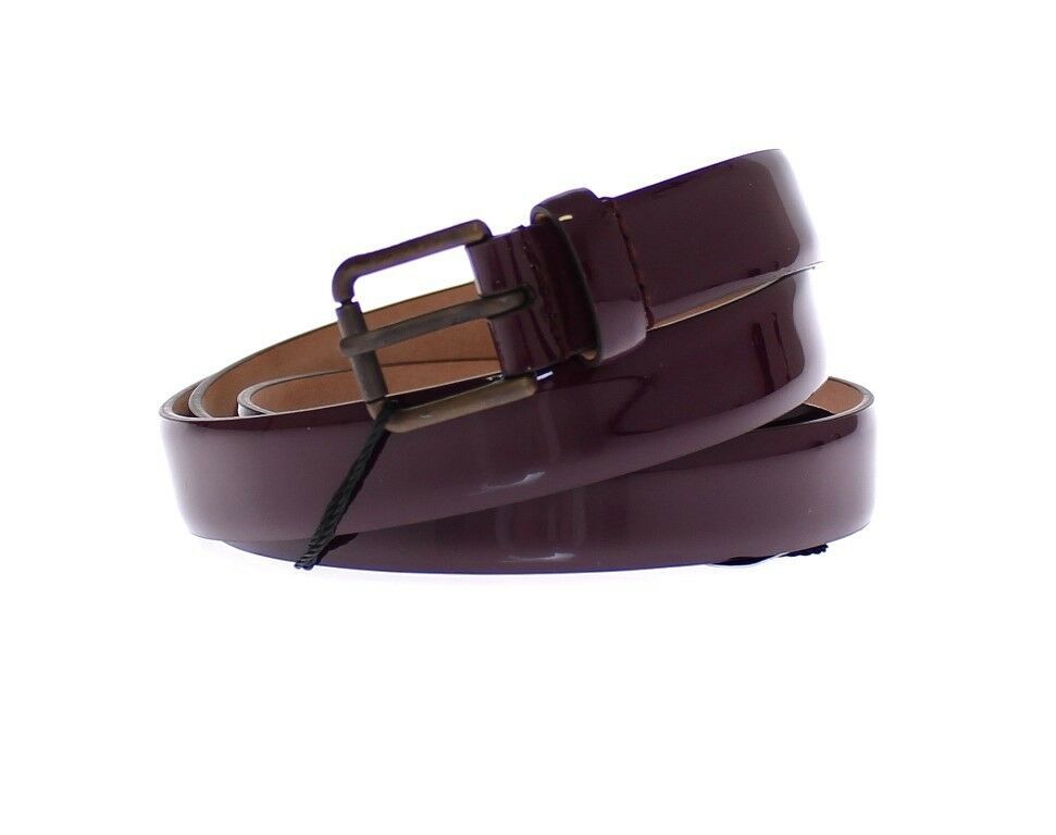 Dolce & Gabbana Purple Leather Logo Cintura Gürtel Belt - Maison Luxe