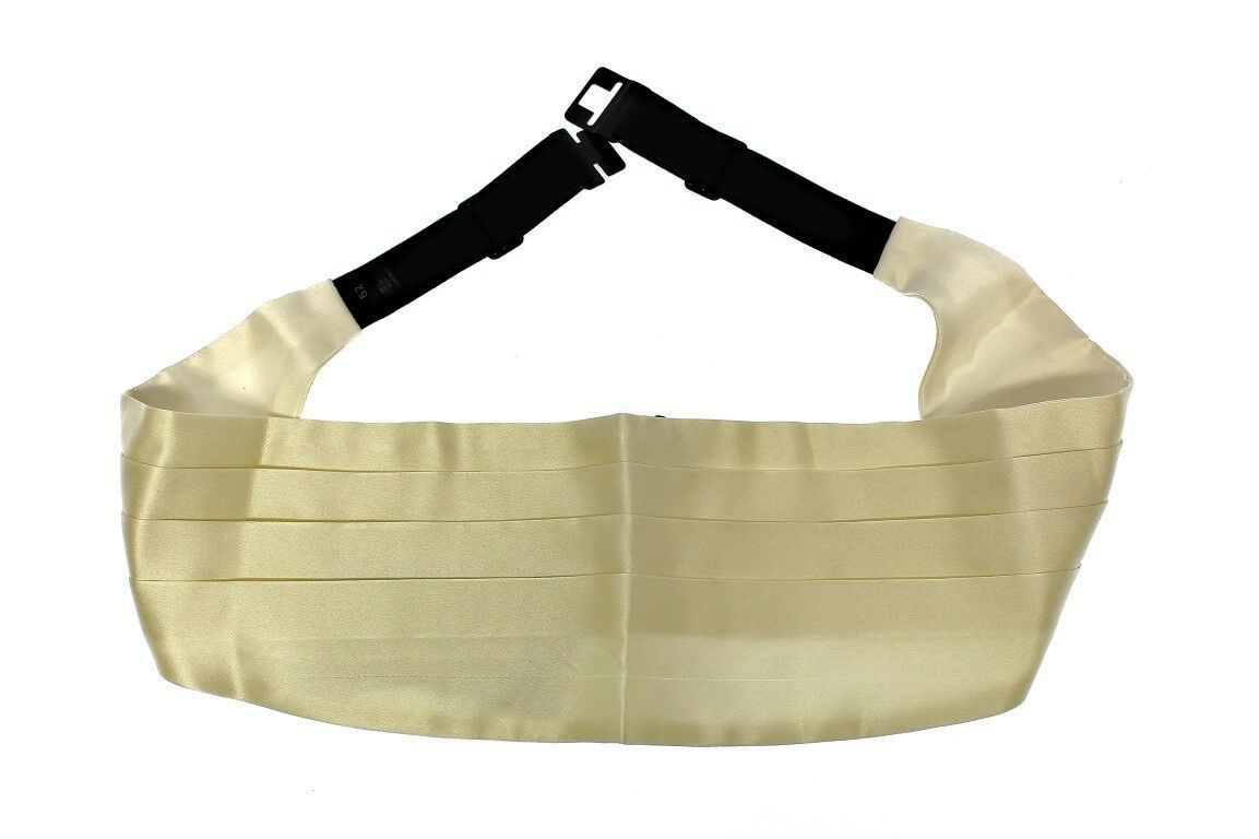 Dolce & Gabbana White Waist Silk Cummerbund Belt - Maison Luxe