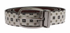 Dolce & Gabbana White Silk Bowtie Leather Men Belt Gift Box - Maison Luxe