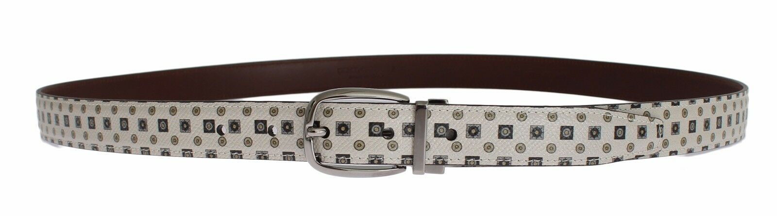 Dolce & Gabbana White Silk Bowtie Leather Men Belt Gift Box - Maison Luxe