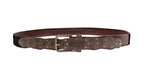Dolce & Gabbana Brown Leather Logo Cintura Gürtel Belt - Maison Luxe