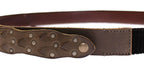 Dolce & Gabbana Brown Leather Logo Cintura Gürtel Belt - Maison Luxe
