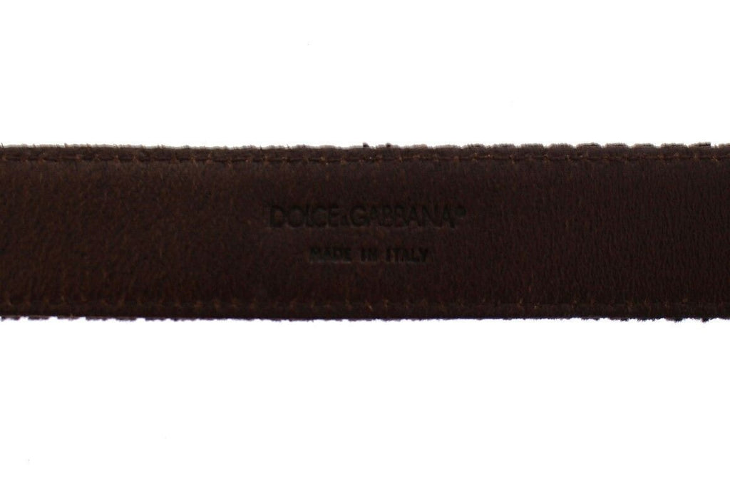 Dolce & Gabbana Brown Leather Logo Cintura Gürtel Belt - Maison Luxe