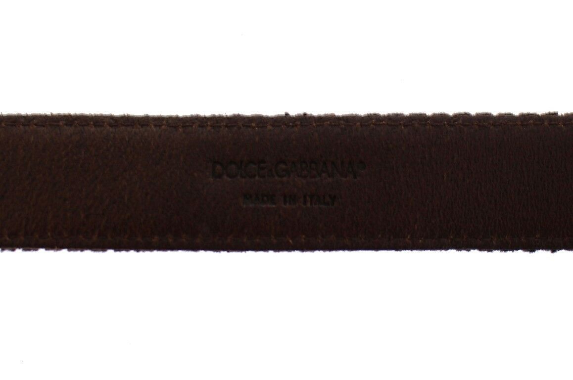 Dolce & Gabbana Brown Leather Logo Cintura Gürtel Belt - Maison Luxe