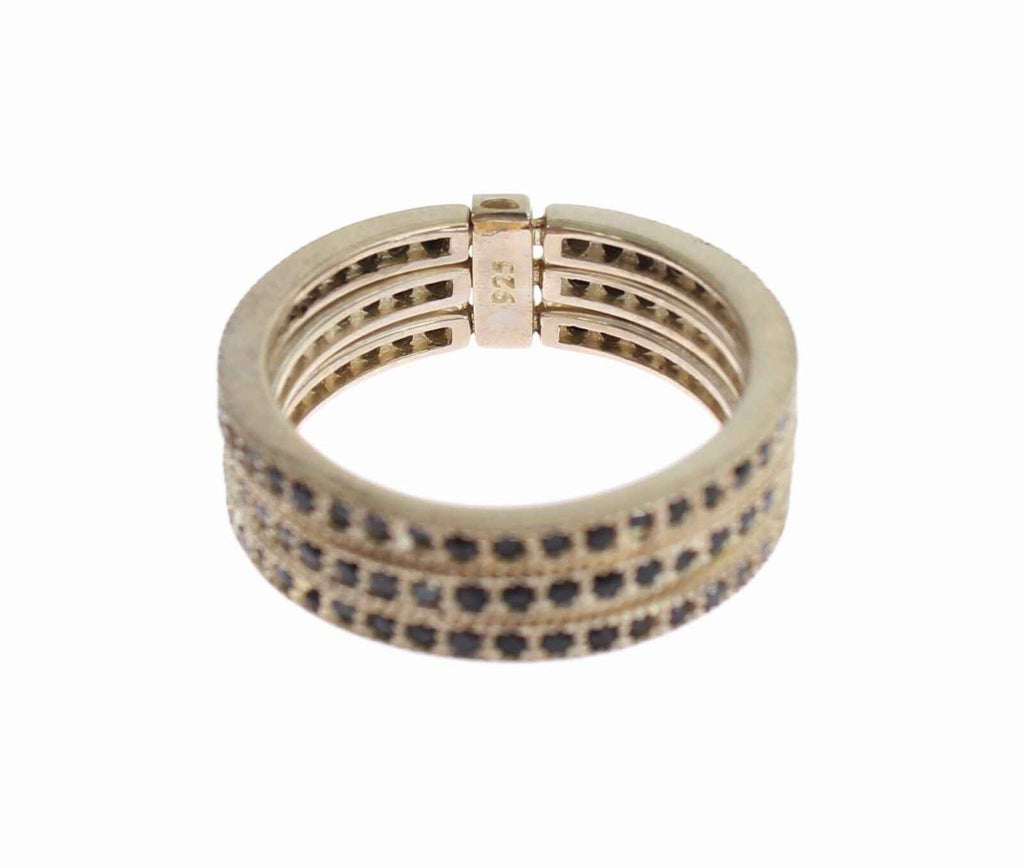 Nialaya Black CZ 925 Sterling Silver Womens Ring