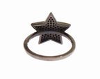 Nialaya Black CZ Star 925 Silver Womens Ring