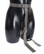 Dolce & Gabbana Black Silk Clear Crystal Bow Waist Belt - Maison Luxe