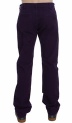 GF Ferre Purple Cotton Stretch Purple Fit  Pants