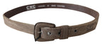 Costume National Brown Leather Logo Buckle Waist Belt - Maison Luxe