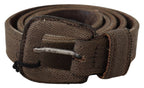 Costume National Brown Leather Logo Buckle Waist Belt - Maison Luxe
