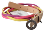 Costume National Multicolor Twisted Leather Circle Buckle Belt - Maison Luxe