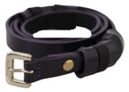 GF Ferre Black Leather Thin Gold Metal Chrome Buckle Belt - Maison Luxe