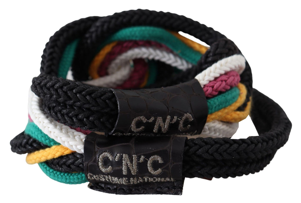 Costume National Multicolor Rope Leather Rustic Hook Buckle Belt - Maison Luxe