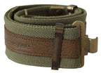 Ermanno Scervino Green Leather Rustic Bronze Buckle Army Belt - Maison Luxe
