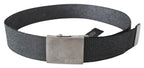 Exte Black Silver Metal Brushed Buckle Waist Belt - Maison Luxe
