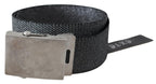 Exte Black Silver Metal Brushed Buckle Waist Belt - Maison Luxe