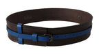 Costume National Brown Thin Blue Line Leather Buckle Belt - Maison Luxe