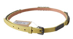 John Galliano Yellow Leather Luxury Slim Buckle Fancy Belt - Maison Luxe