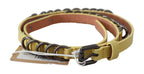 John Galliano Yellow Leather Luxury Slim Buckle Fancy Belt - Maison Luxe