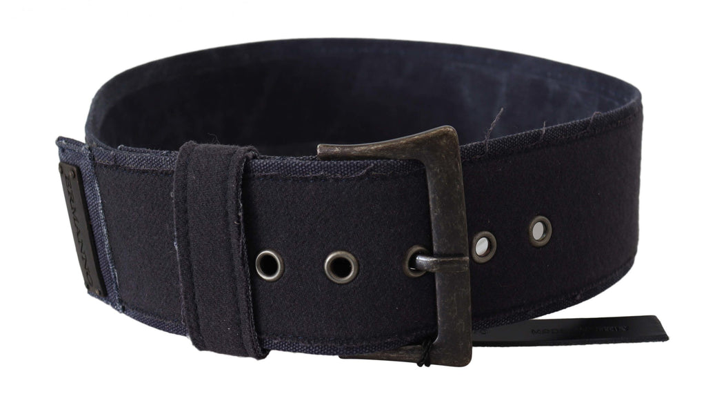 Ermanno Scervino Black Leather Wide Buckle Waist Luxury Belt - Maison Luxe
