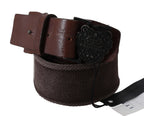 Ermanno Scervino Dark Brown Leather Wide Buckle Waist Belt - Maison Luxe