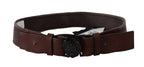 Ermanno Scervino Dark Brown Leather Wide Buckle Waist Belt - Maison Luxe
