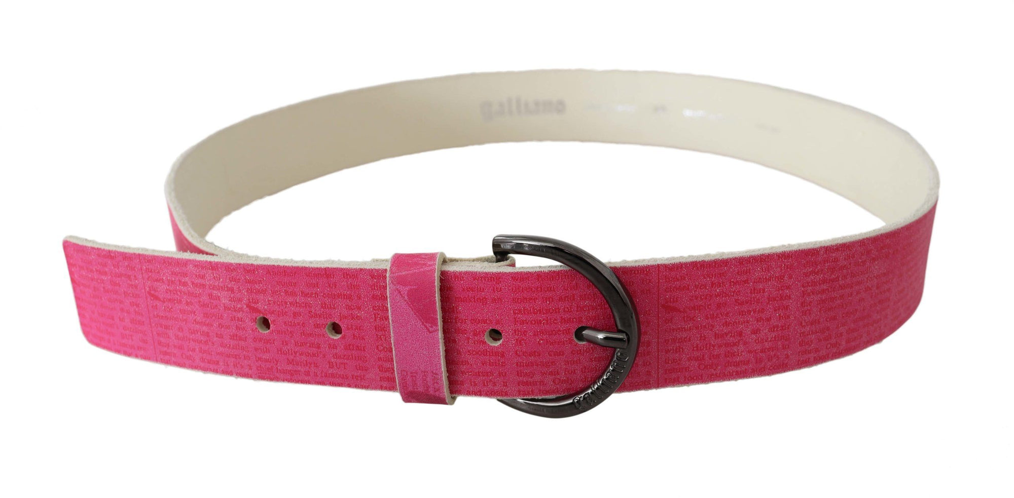John Galliano Pink Leather Letter Logo Design Round Buckle Belt - Maison Luxe