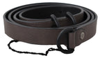 Costume National Brown Leather Skinny Round Buckle Belt - Maison Luxe