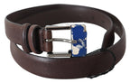 Costume National Brown Genuine Leather Silver Buckle Belt - Maison Luxe