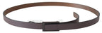 Costume National Brown Leather Tactical Logo Buckle Dark - Maison Luxe