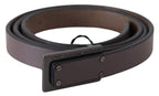 Costume National Brown Leather Tactical Logo Buckle Dark - Maison Luxe