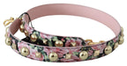 Dolce & Gabbana Pink Floral Gold Studs Bag Accessory Shoulder Strap - Maison Luxe