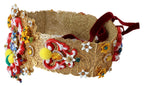 Dolce & Gabbana Embellished Floral Crystal Wide Waist Carretto Belt - Maison Luxe