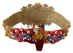 Dolce & Gabbana Embellished Floral Crystal Wide Waist Carretto Belt - Maison Luxe
