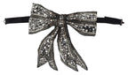 Dolce & Gabbana Silver Crystal Beaded Sequined Catwalk Necklace Bowtie - Maison Luxe