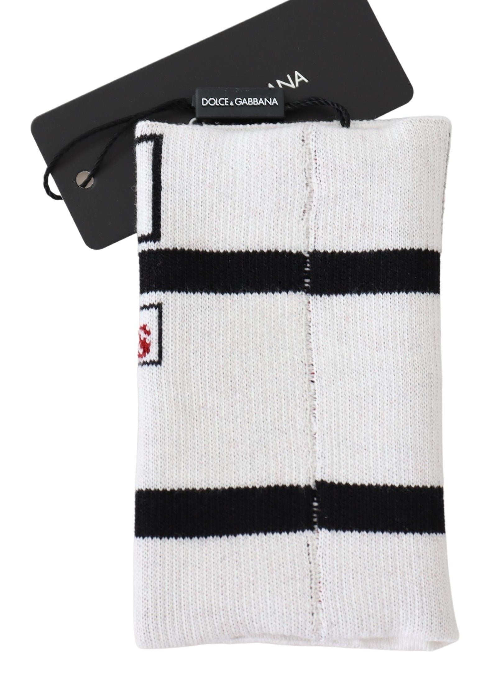Dolce & Gabbana Multicolor Wool Knit D&G Love Wristband Wrap - Maison Luxe