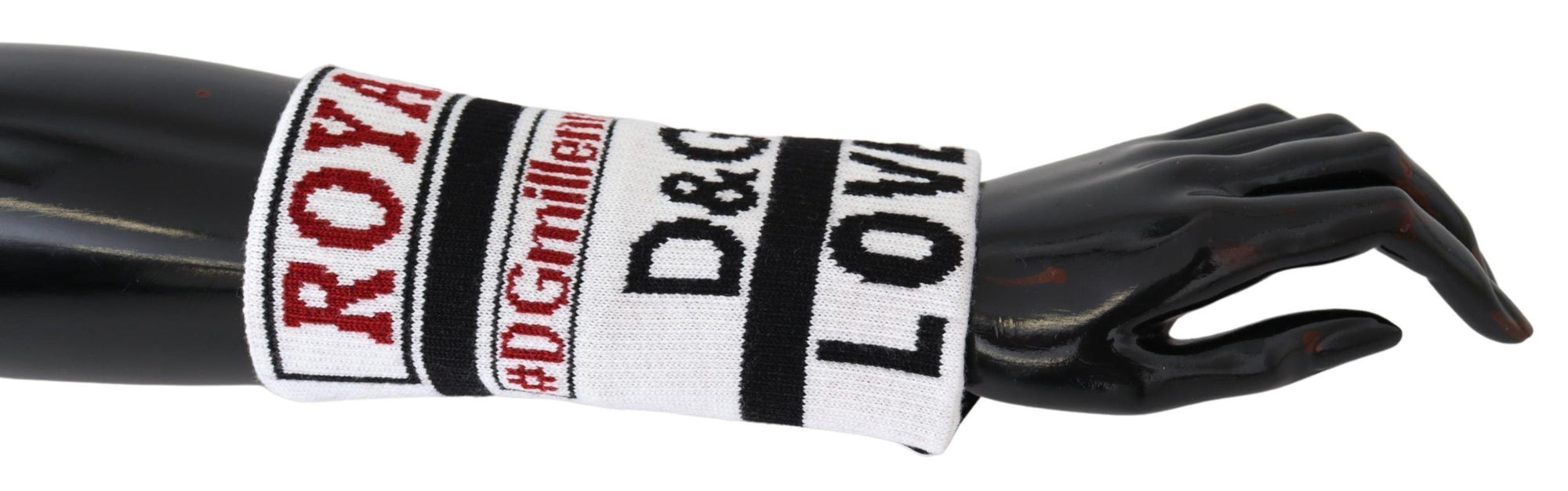 Dolce & Gabbana Multicolor Wool Knit D&G Love Wristband Wrap - Maison Luxe