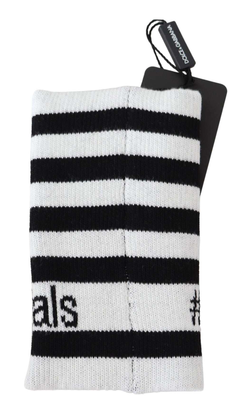 Dolce & Gabbana Black White Wool DGMillennials Wristband Wrap - Maison Luxe