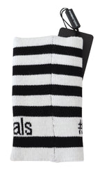 Dolce & Gabbana Black White Wool DGMillennials Wristband Wrap - Maison Luxe