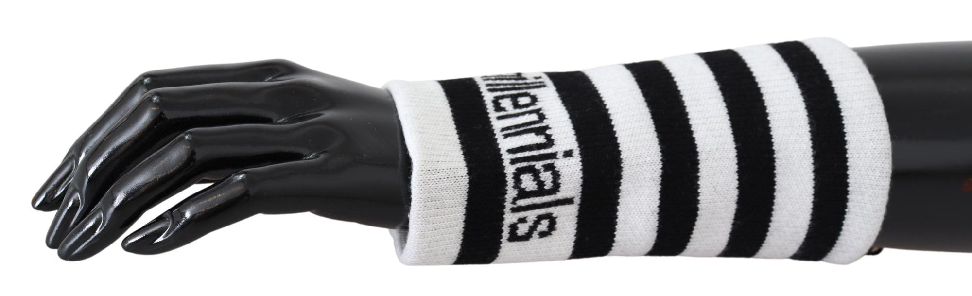 Dolce & Gabbana Black White Wool DGMillennials Wristband Wrap - Maison Luxe