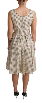 Dolce & Gabbana Beige Polka Dotted Cotton A-Line Dress