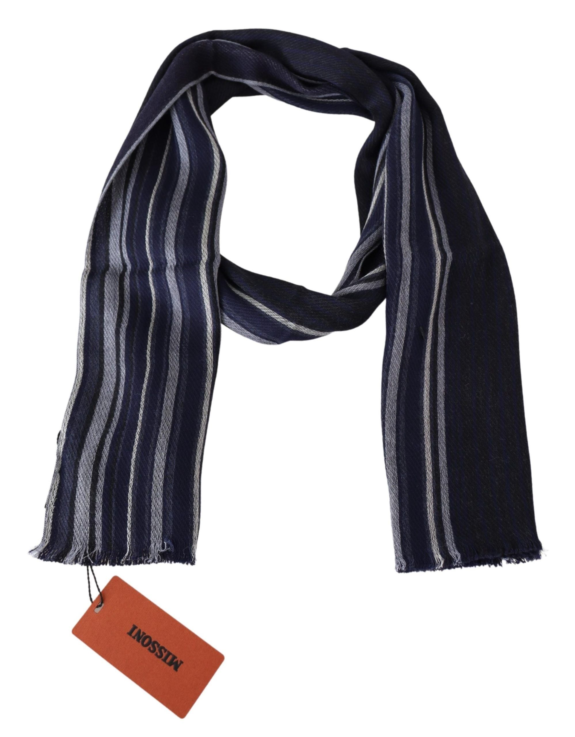 Missoni Multicolor Wool Striped Unisex Wrap Fringes Shawl - Maison Luxe