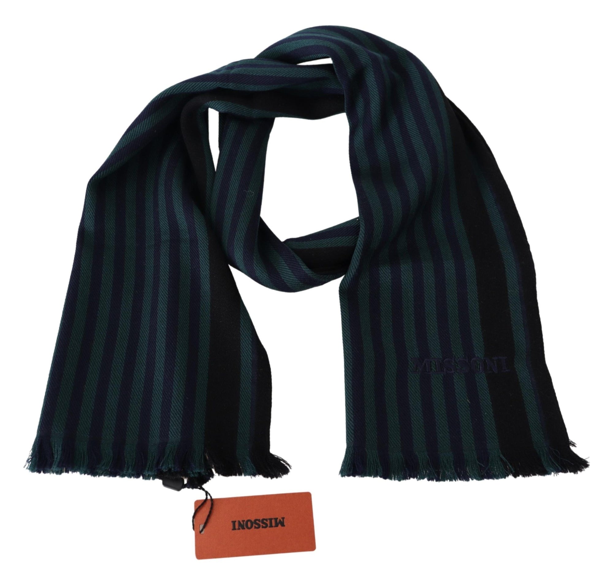 Missoni Multicolor Striped Wool Unisex Neck Wrap Shawl - Maison Luxe