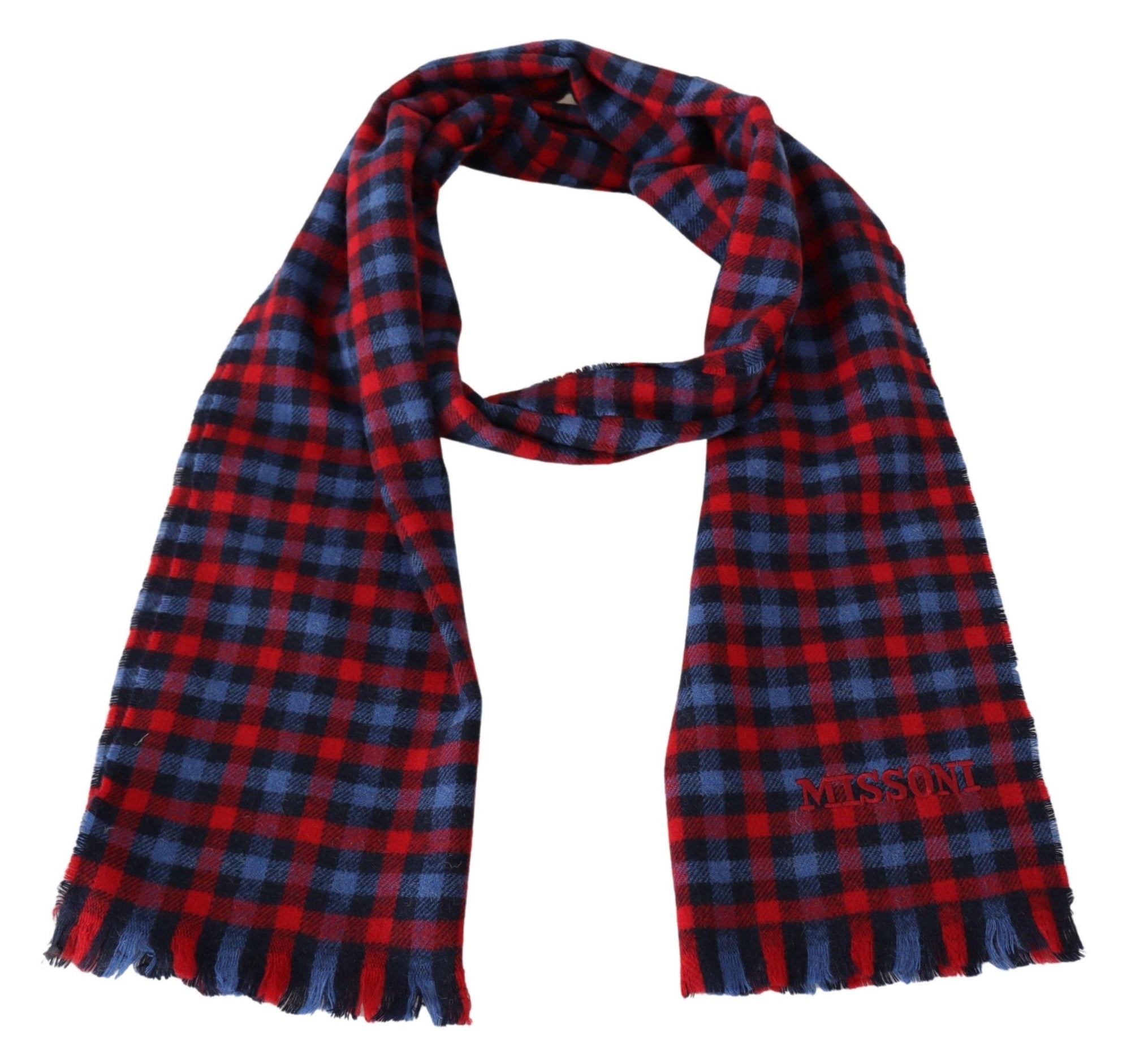 Missoni Multicolor Check Wool Unisex Neck Wrap Shawl - Maison Luxe