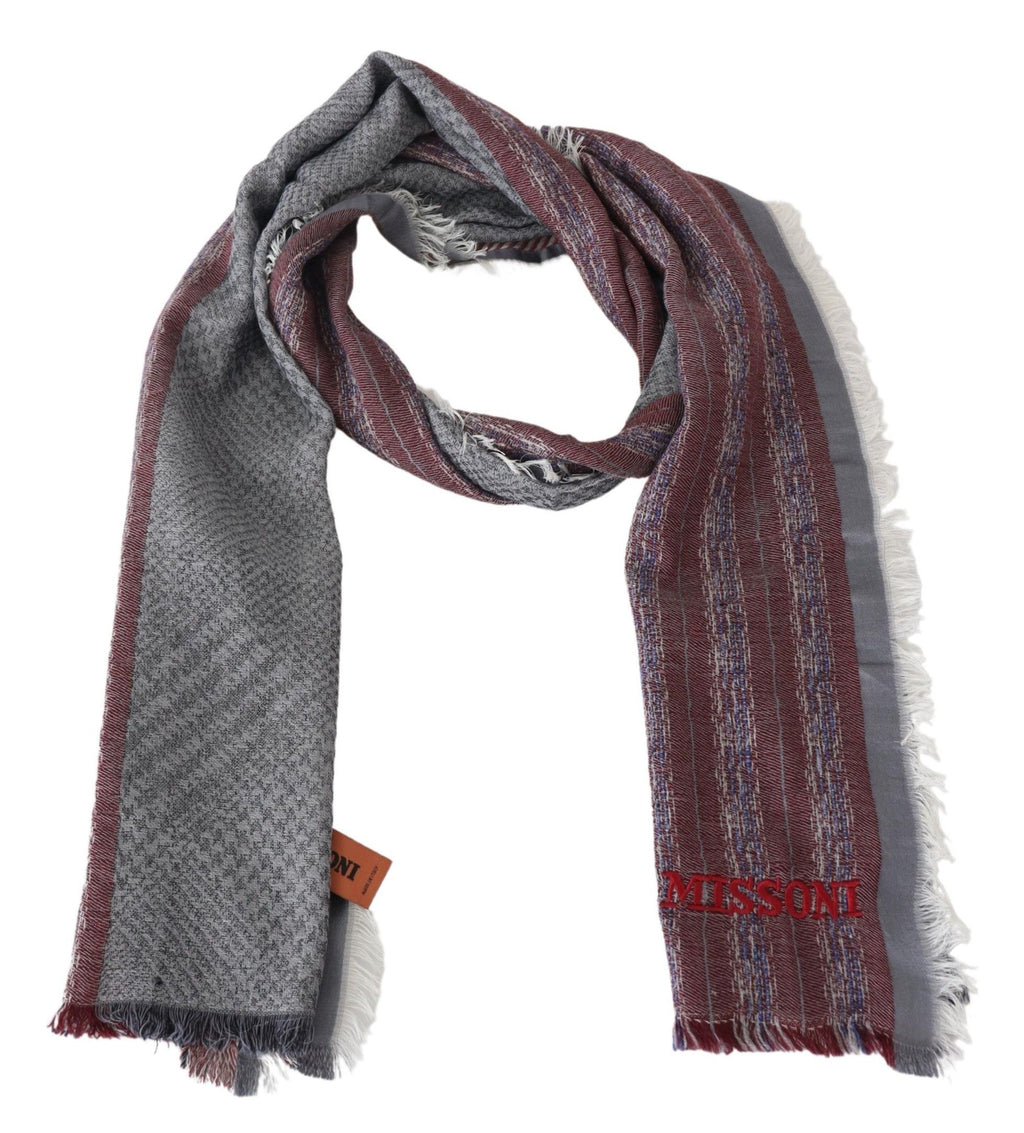 Missoni Multicolor Wool Striped Unisex Neck Wrap Shawl Scarf - Maison Luxe